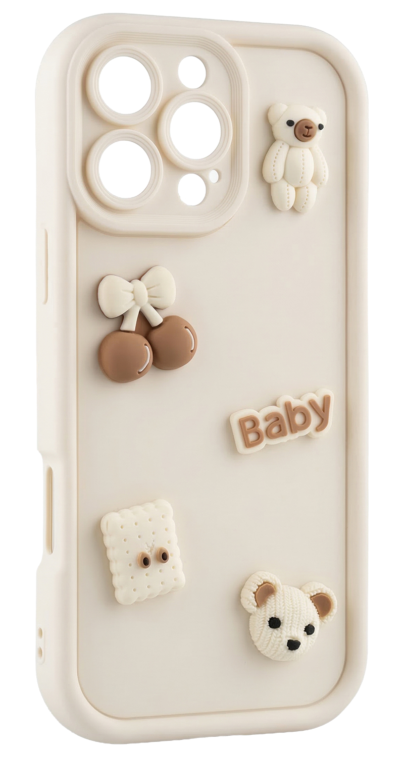 Husa pentru Samsung Galaxy S26 Ultra S948, OEM, Ultra Trendy 3D Bear, Bej