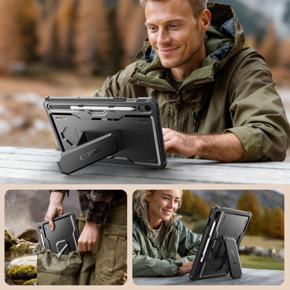 Husa pentru Samsung Galaxy Tab S10 Lite / Tab S10 FE / Tab S9, Tech-Protect, Kevlar Pro, Neagra