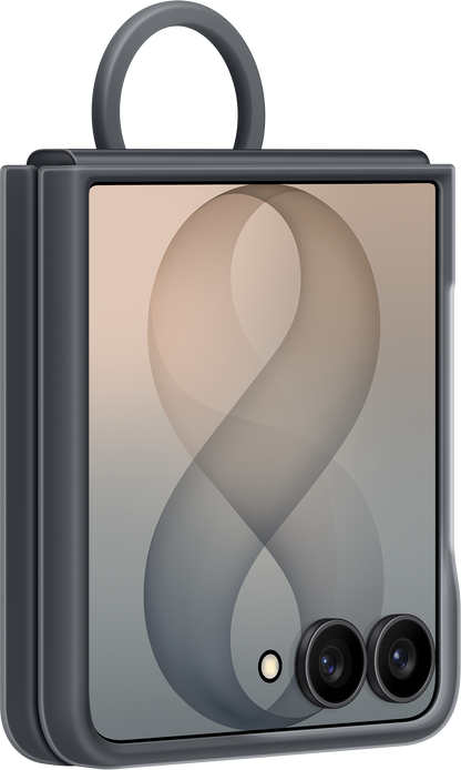 Husa pentru Samsung Galaxy Z Flip8 F776, Silicone Ring Magnet, Neagra EF-EF776CBEGWW