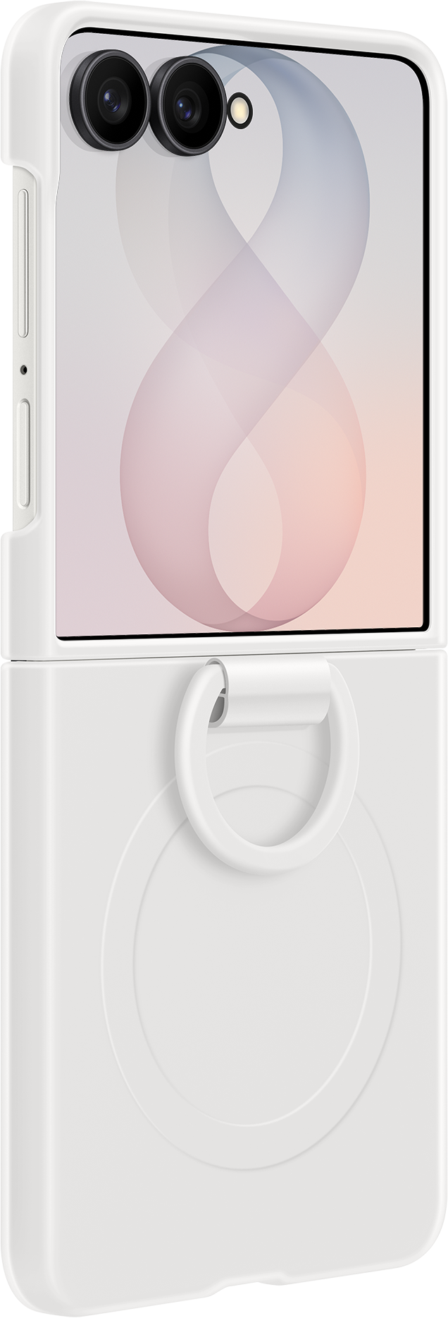 Husa pentru Samsung Galaxy Z Flip8 F776, Silicone Ring Magnet, Alba EF-EF776CWEGWW