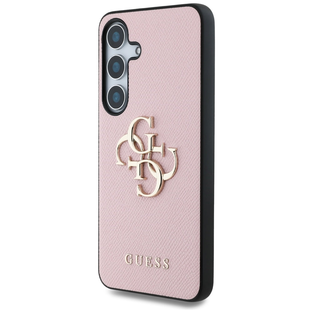 Husa pentru Samsung Galaxy S25+ S936, Guess, 4G Grained Big and Classic Logo, Roz, Resigilata