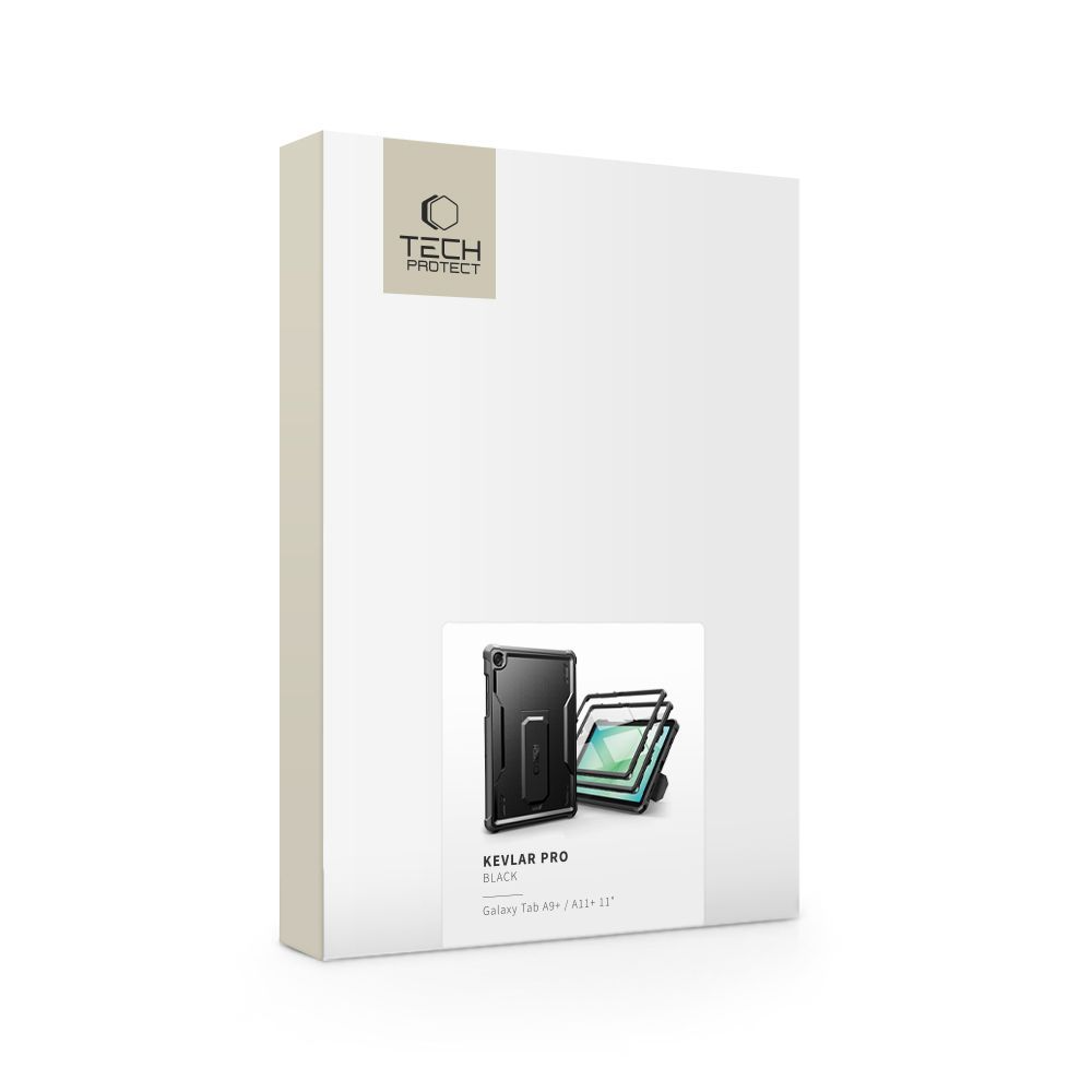 Husa pentru Samsung Galaxy Tab A11+ / Tab A9+, Tech-Protect, Kevlar Pro, Neagra