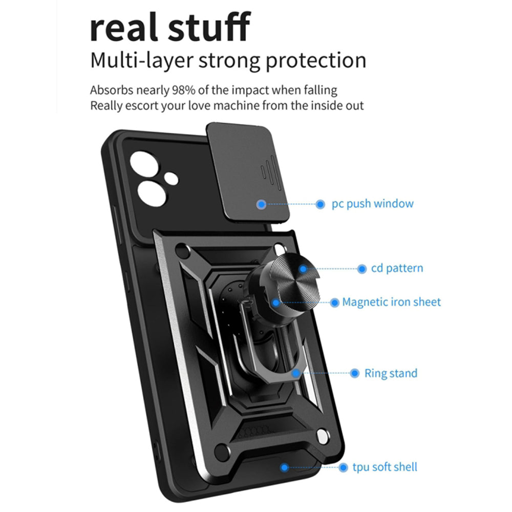 Husa pentru Samsung Galaxy A05 A055, Techsuit, CamShield, Neagra
