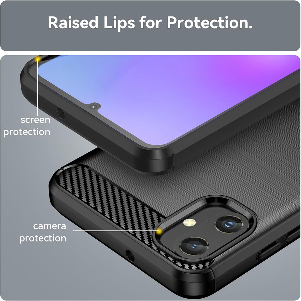 Husa pentru Samsung Galaxy A05 A055, Techsuit, Carbon, Neagra