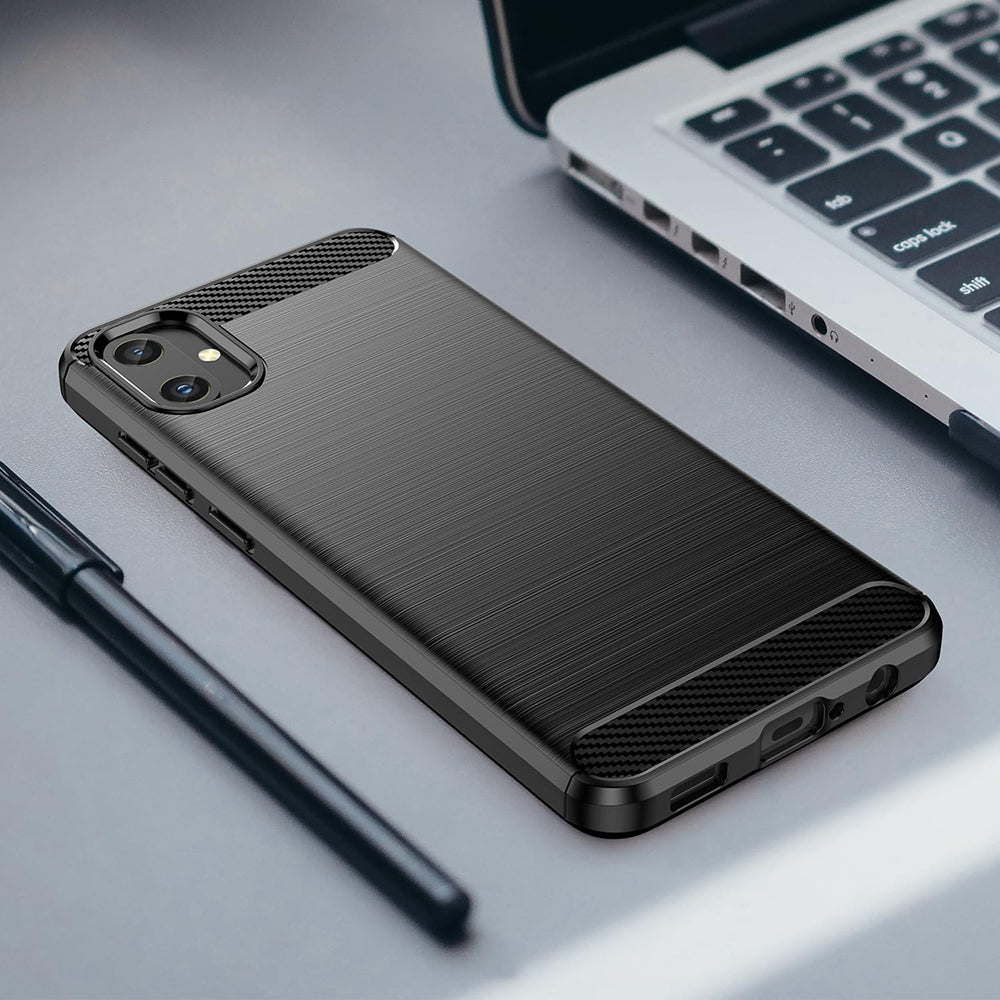 Husa pentru Samsung Galaxy A05 A055, Techsuit, Carbon, Neagra