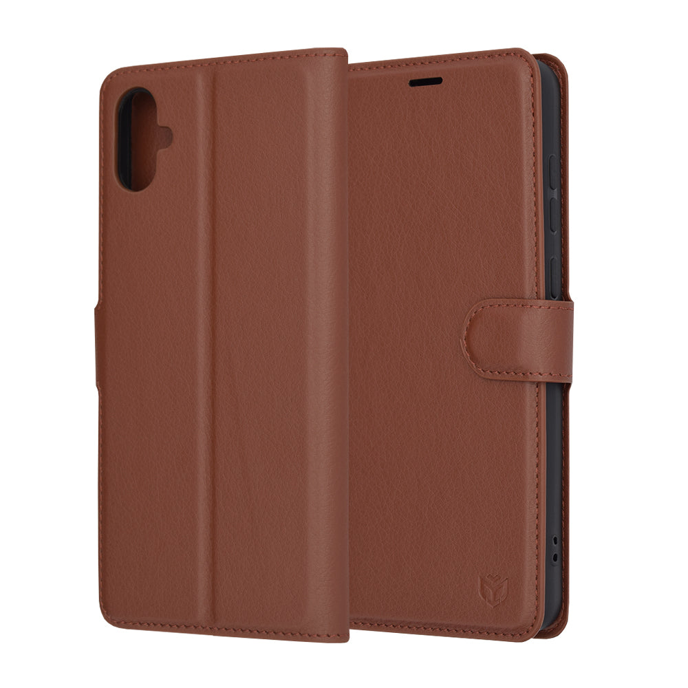 Husa pentru Samsung Galaxy A05 A055, Techsuit, Leather Folio, Maro