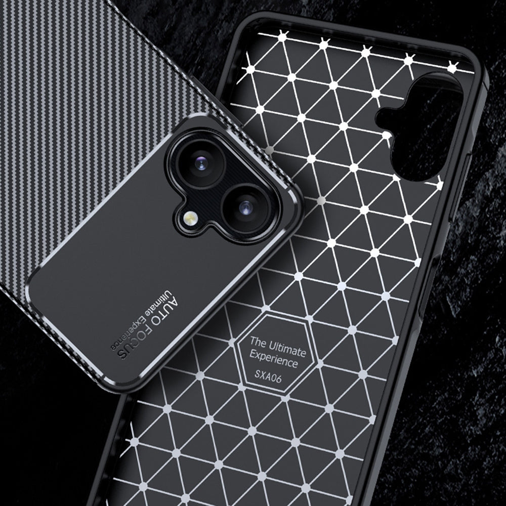 Husa pentru Samsung Galaxy A06 A065, Techsuit, CarbonFiber, Neagra