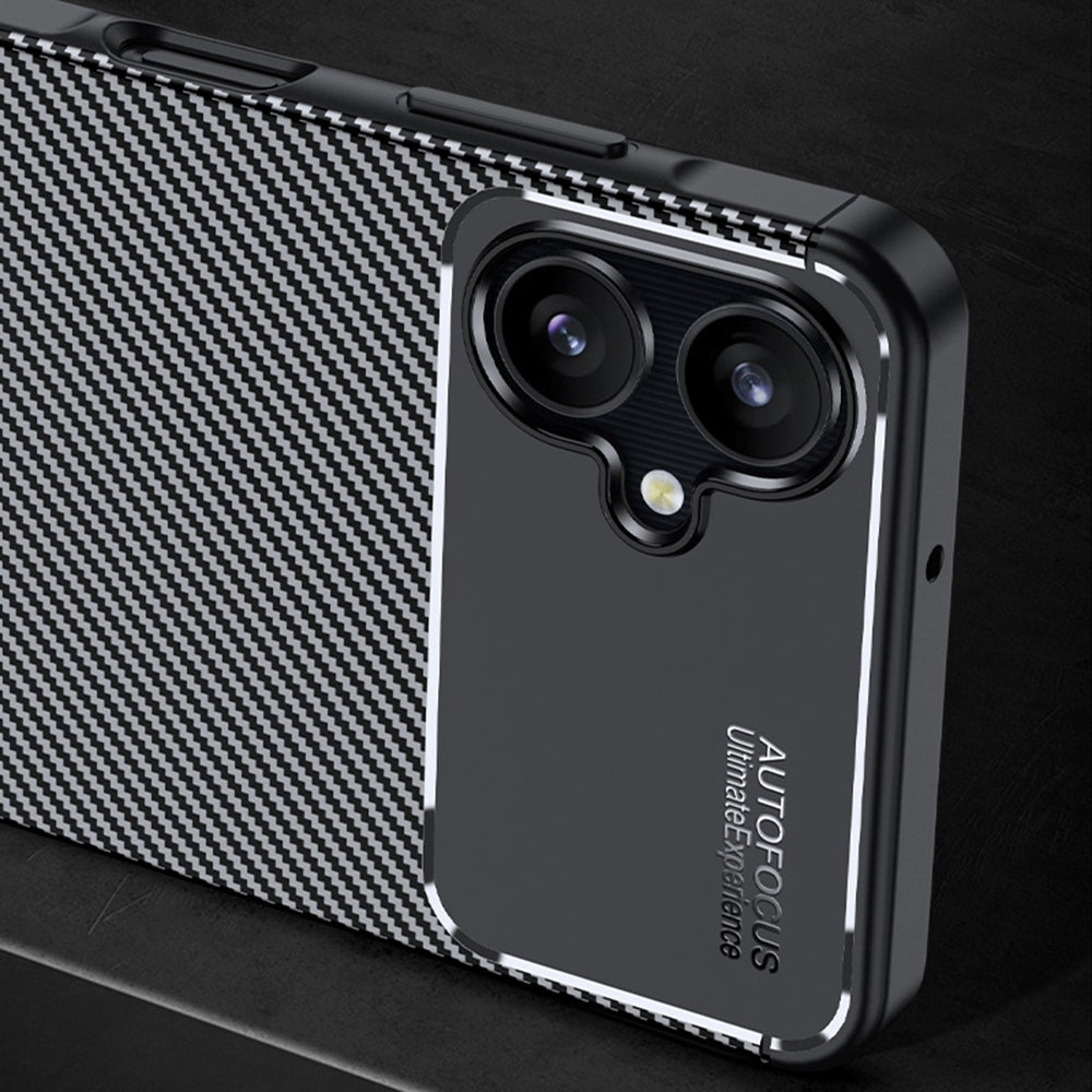 Husa pentru Samsung Galaxy A06 A065, Techsuit, CarbonFiber, Neagra