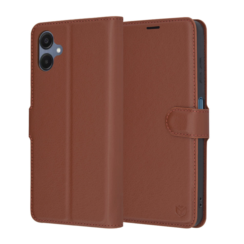 Husa pentru Samsung Galaxy A06 A065, Techsuit, Leather Folio, Maro