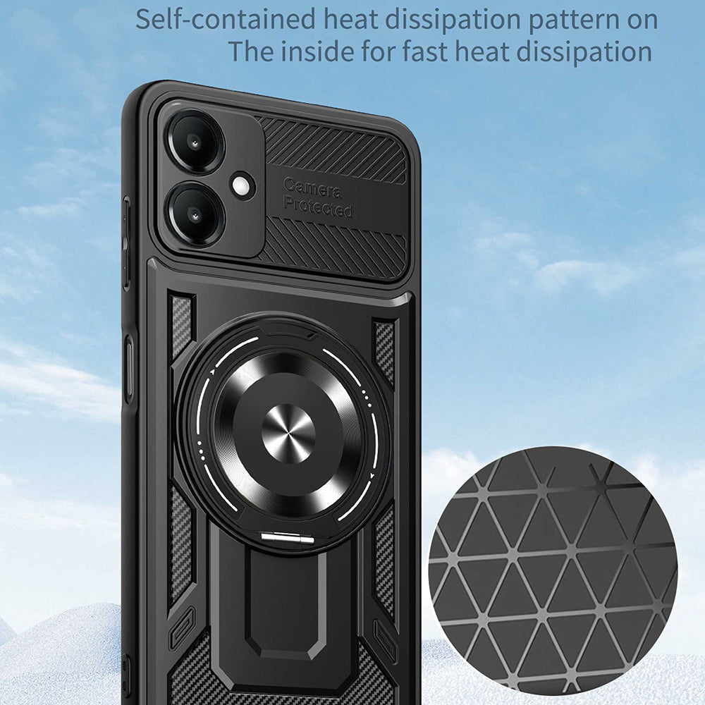 Husa pentru Samsung Galaxy A06 A065, Techsuit, RuggedCam, Neagra