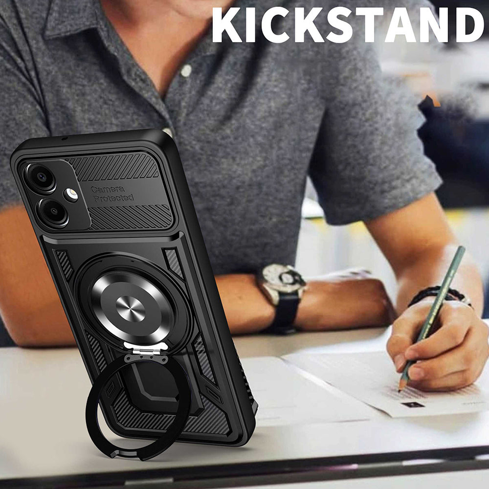 Husa pentru Samsung Galaxy A07 4G A075, Techsuit, RuggedCam, Neagra