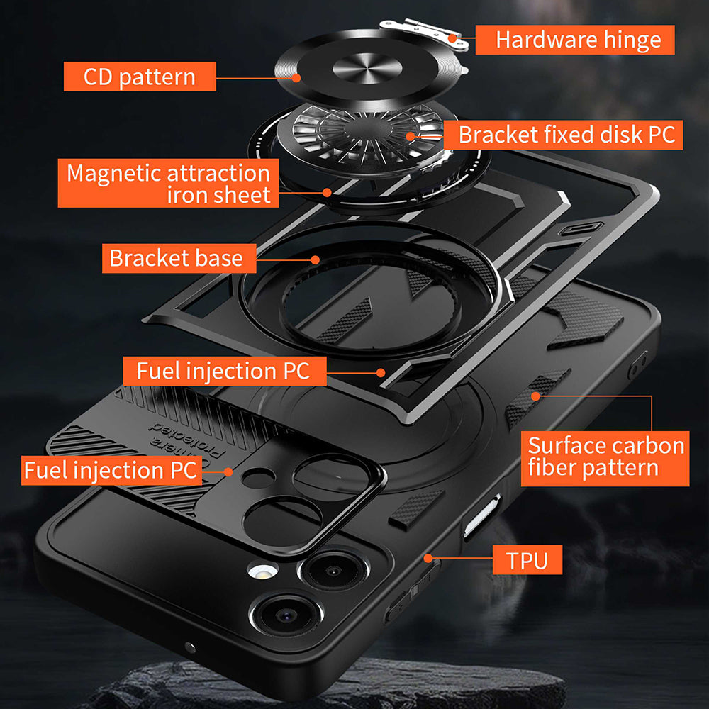 Husa pentru Samsung Galaxy A07 4G A075, Techsuit, RuggedCam, Neagra