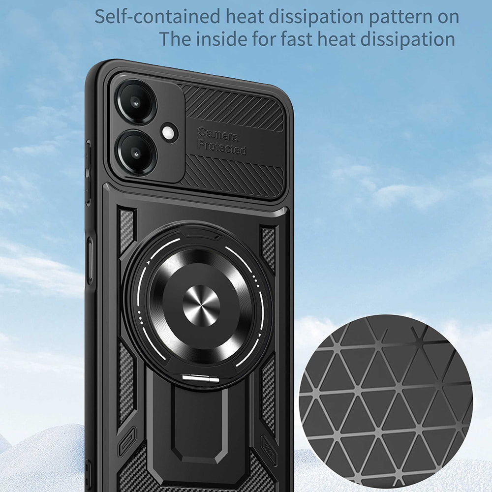 Husa pentru Samsung Galaxy A07 4G A075, Techsuit, RuggedCam, Neagra