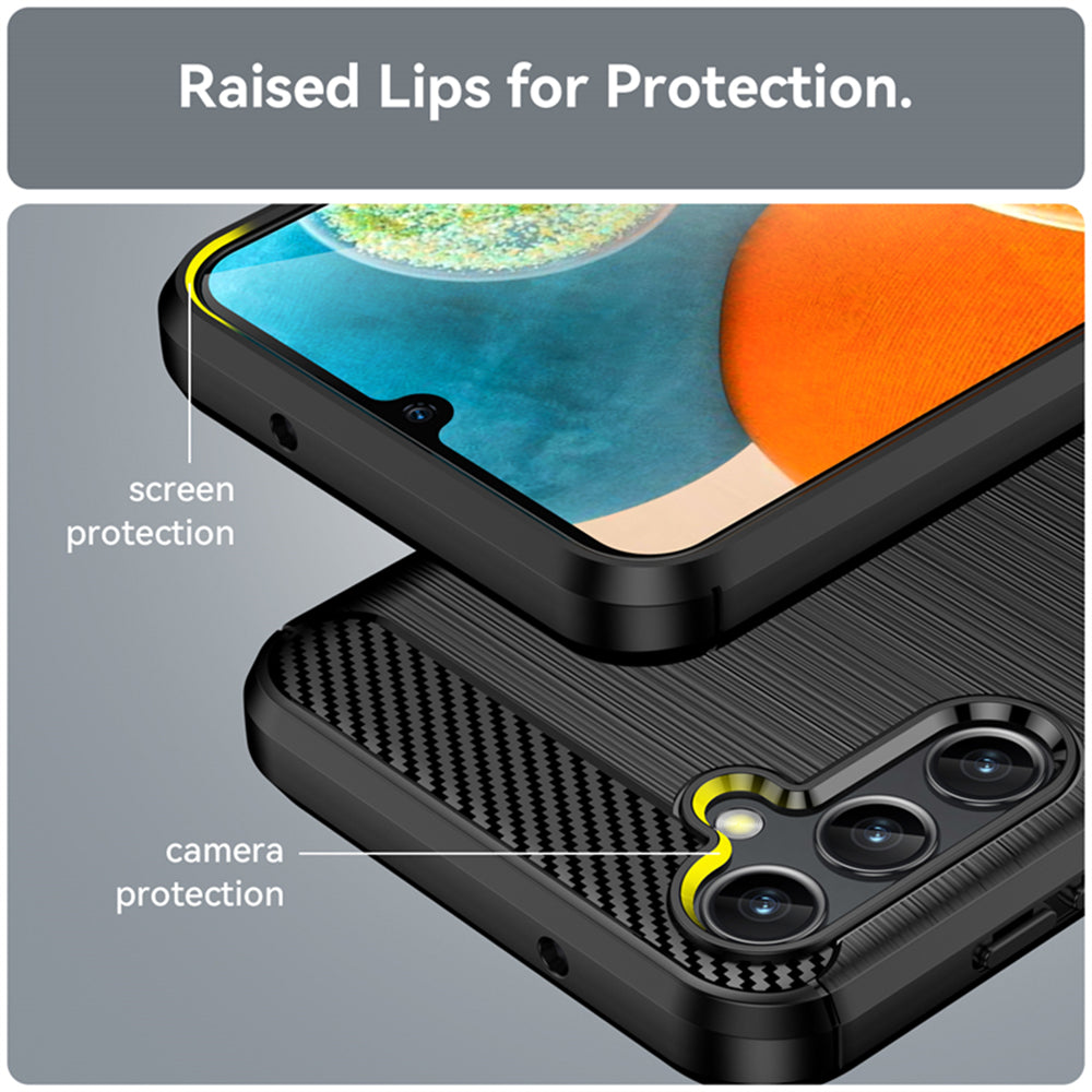 Husa pentru Samsung Galaxy A14 A145 / A14 5G A146, Techsuit, Carbon, Neagra