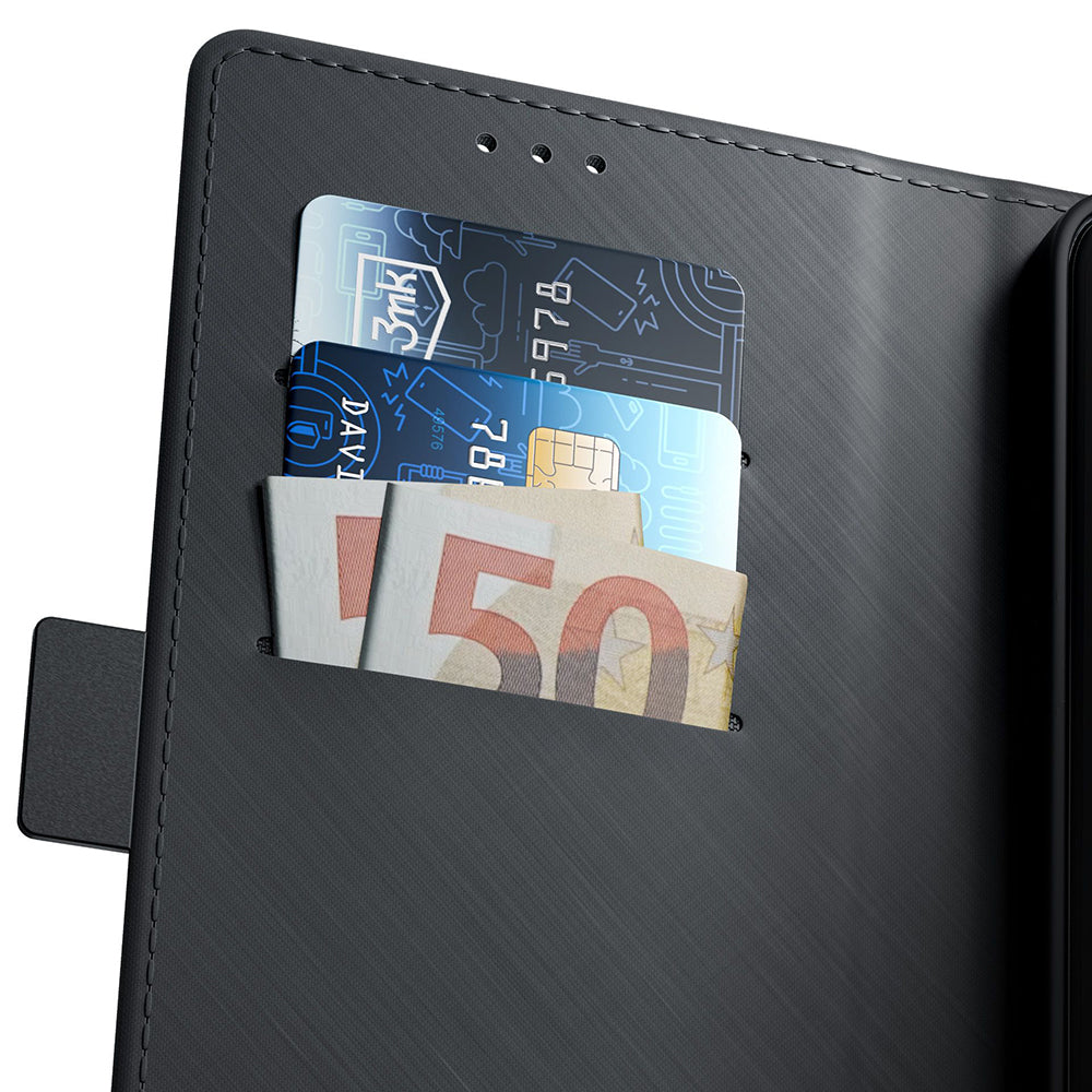 Husa pentru Samsung Galaxy A17 4G / A17 5G, 3MK, Wallet, Neagra