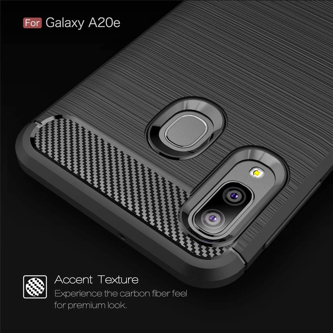 Husa pentru Samsung Galaxy A20e A202, Techsuit, Carbon, Neagra