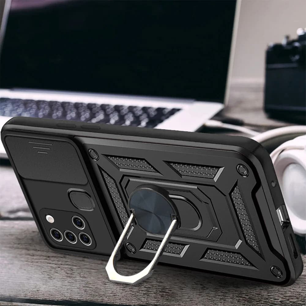 Husa pentru Samsung Galaxy A21s A217, Techsuit, CamShield, Neagra