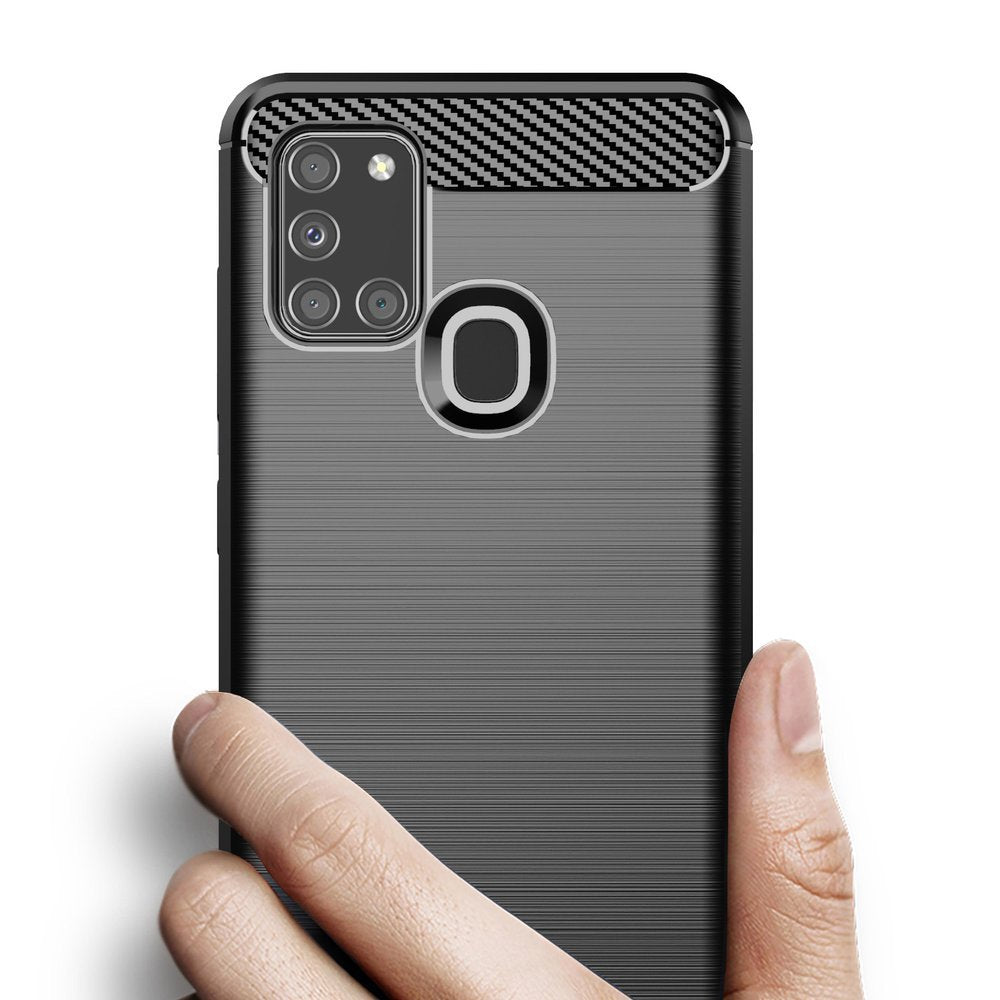 Husa pentru Samsung Galaxy A21s A217, Techsuit, Carbon, Neagra