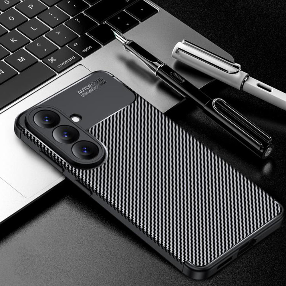 Husa pentru Samsung Galaxy A27 5G, Techsuit, CarbonFiber, Neagra