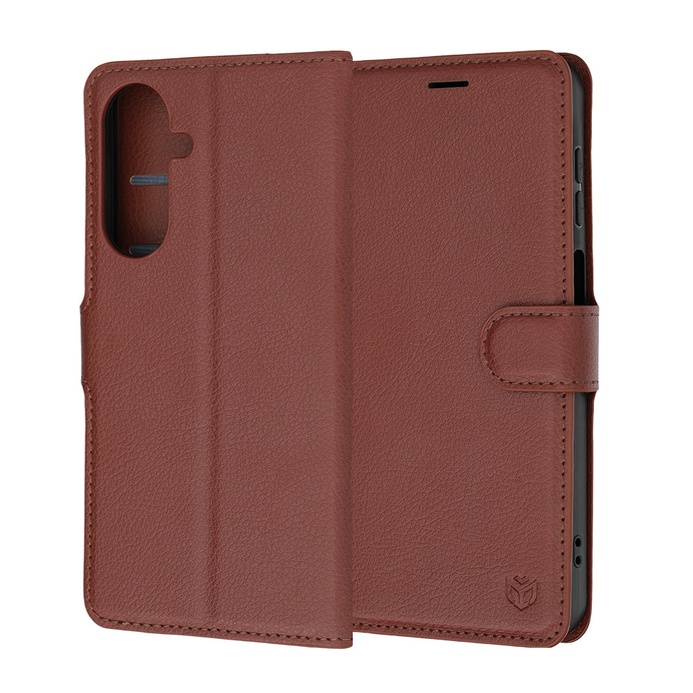 Husa pentru Samsung Galaxy A27 5G, Techsuit, Leather Folio, Maro