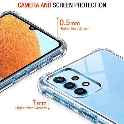 Husa pentru Samsung Galaxy A32 A325, Techsuit, Shockproof Clear, Transparenta