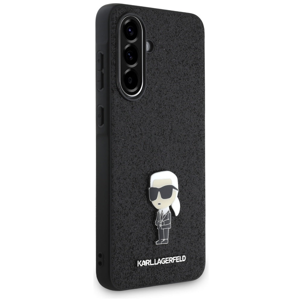 Husa pentru Samsung Galaxy A36 A366, Karl Lagerfeld, Glitter Fixed Ikonik Karl, Neagra