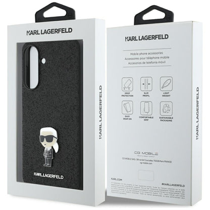 Husa pentru Samsung Galaxy A36 A366, Karl Lagerfeld, Glitter Fixed Ikonik Karl, Neagra