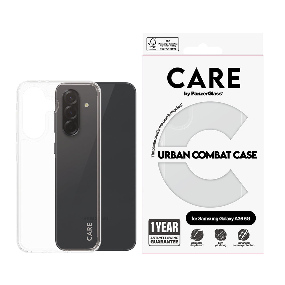 Husa pentru Samsung Galaxy A36 A366, PanzerGlass, Care Urban Combat, Transparenta
