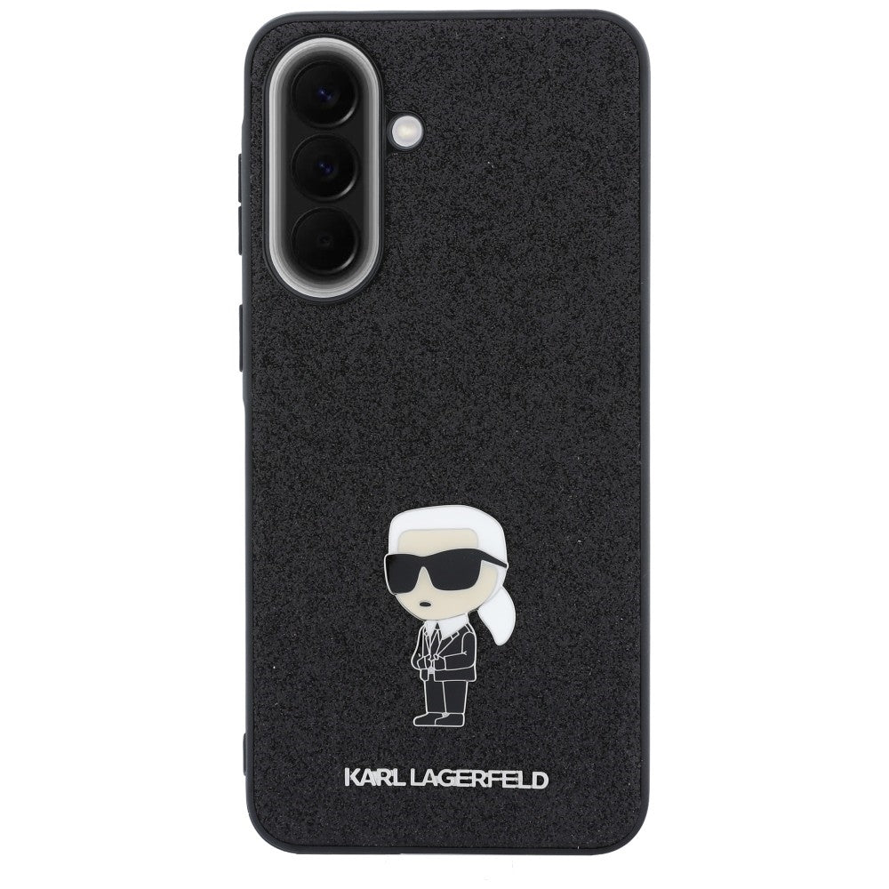 Husa pentru Samsung Galaxy A37 5G, Karl Lagerfeld, Glitter Fixed Ikonik Karl, Neagra