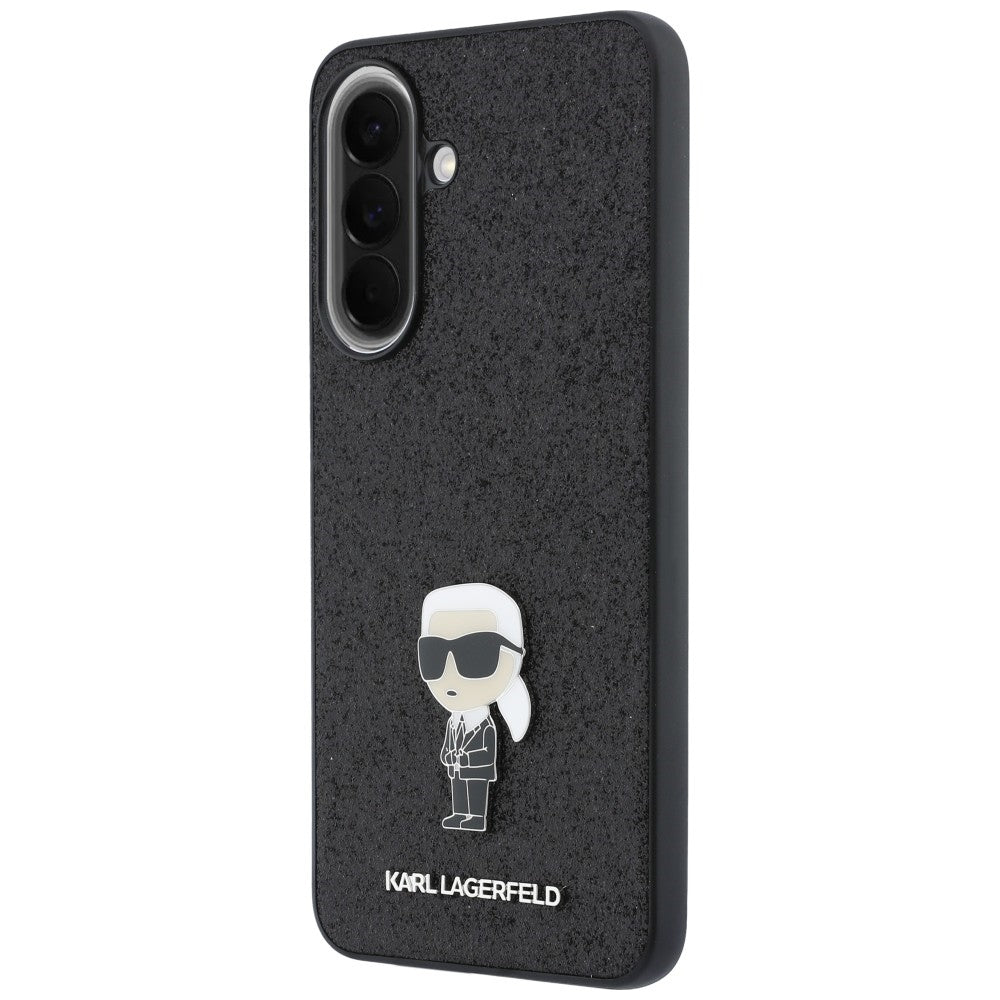 Husa pentru Samsung Galaxy A37 5G, Karl Lagerfeld, Glitter Fixed Ikonik Karl, Neagra