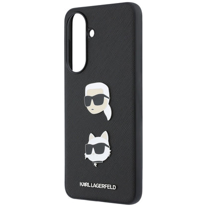 Husa pentru Samsung Galaxy A37 5G, Karl Lagerfeld, Grained Karl & Choupette's Heads Pins and Logo, Neagra