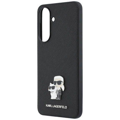 Husa pentru Samsung Galaxy A37 5G, Karl Lagerfeld, Saffiano Karl & Choupette Metal, Neagra