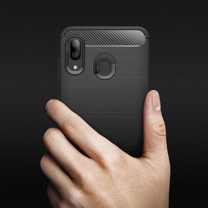 Husa pentru Samsung Galaxy A40 A405, Techsuit, Carbon, Neagra