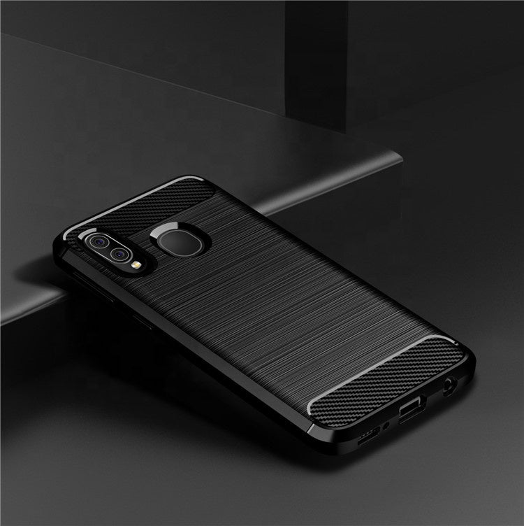 Husa pentru Samsung Galaxy A40 A405, Techsuit, Carbon, Neagra