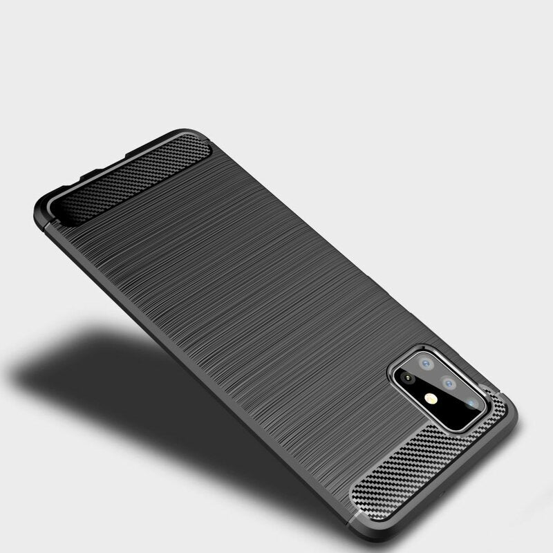 Husa pentru Samsung Galaxy A51 A515, Techsuit, Carbon, Neagra