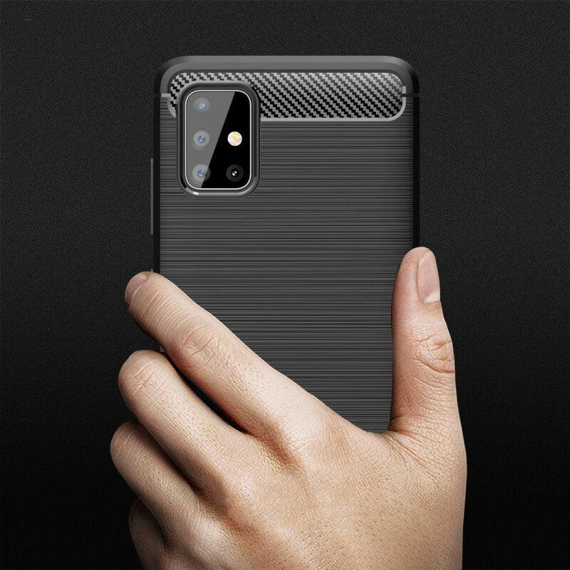 Husa pentru Samsung Galaxy A51 A515, Techsuit, Carbon, Neagra