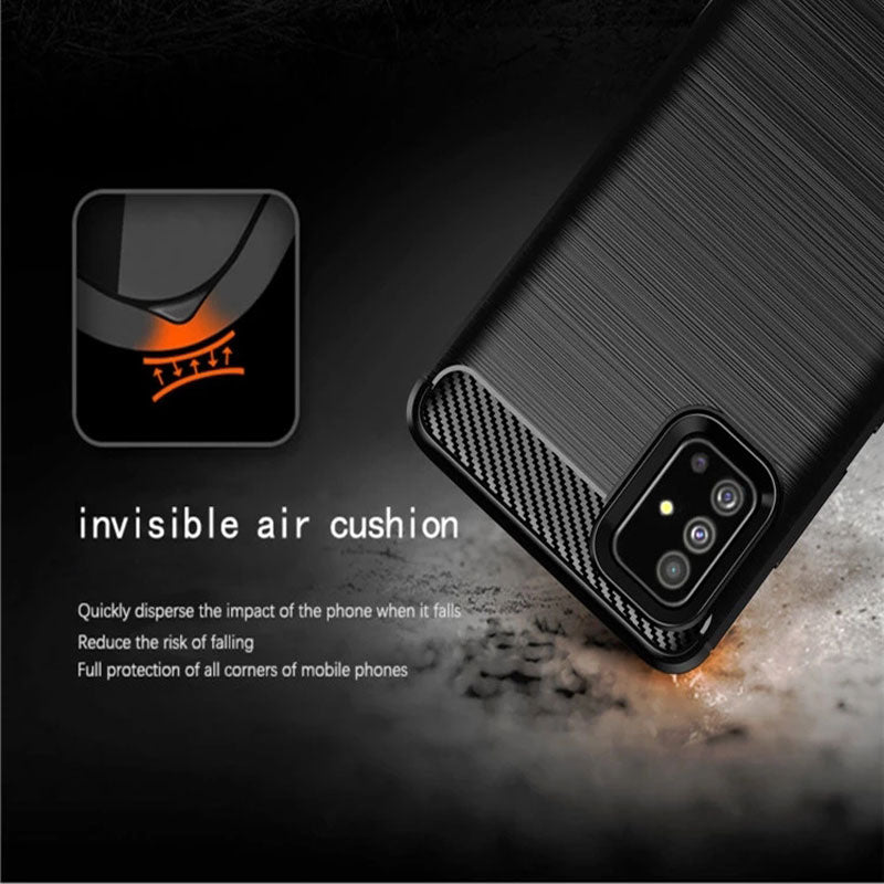 Husa pentru Samsung Galaxy A51 A515, Techsuit, Carbon, Neagra