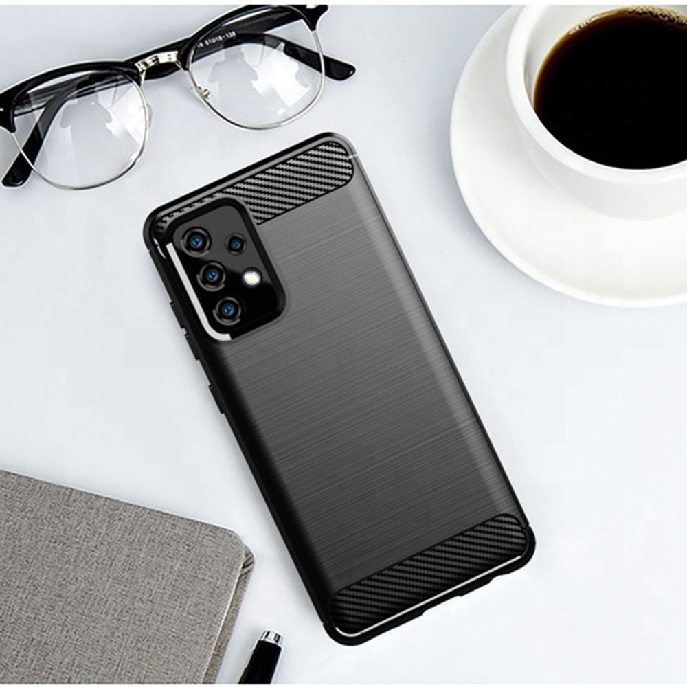 Husa pentru Samsung Galaxy A52s 5G A528 / A52 5G A526 / A52 A525, Techsuit, Carbon, Neagra