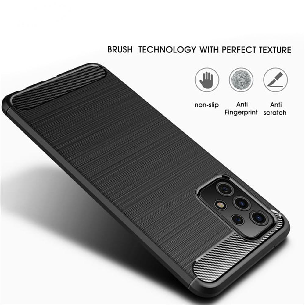 Husa pentru Samsung Galaxy A52s 5G A528 / A52 5G A526 / A52 A525, Techsuit, Carbon, Neagra