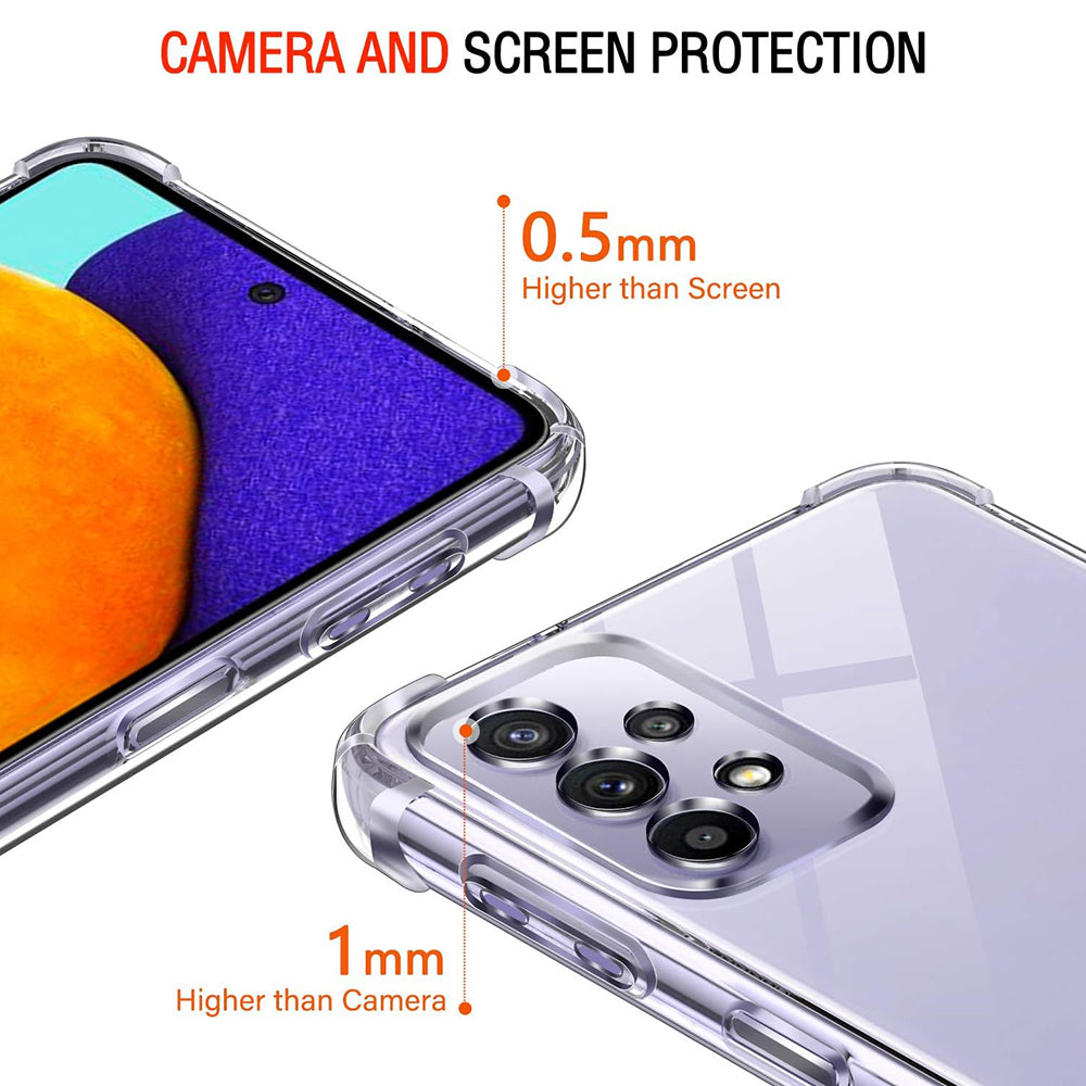 Husa pentru Samsung Galaxy A52s 5G A528 / A52 5G A526 / A52 A525, Techsuit, Shockproof Clear, Transparenta