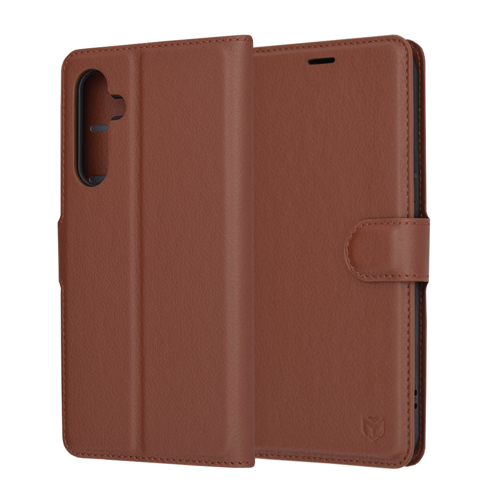 Husa pentru Samsung Galaxy A54 A546, Techsuit, Leather Folio, Maro