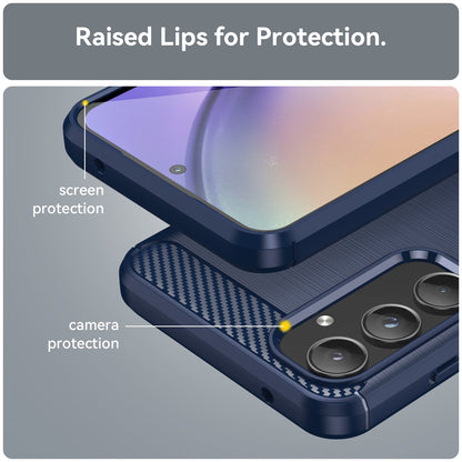 Husa pentru Samsung Galaxy A55 5G A556, Techsuit, Carbon, Albastra