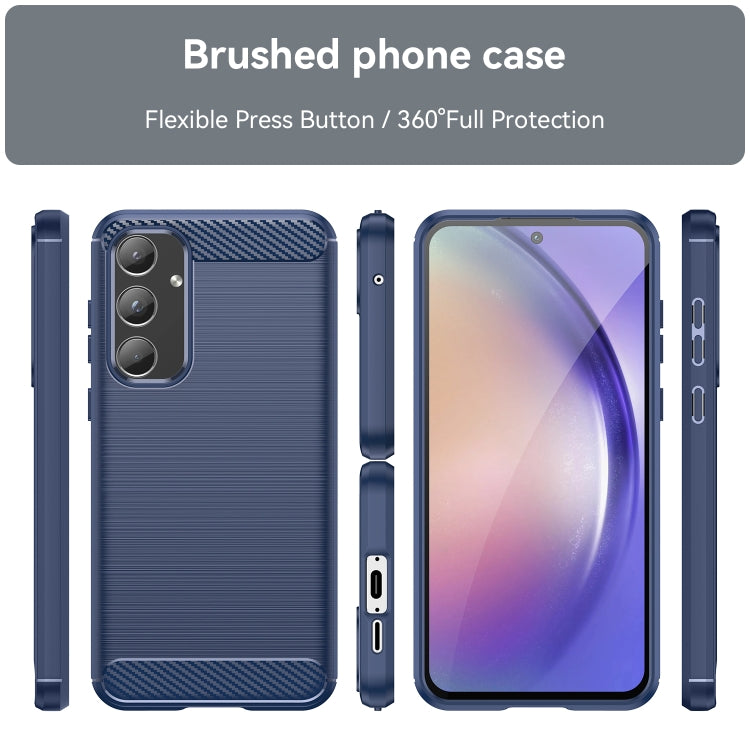 Husa pentru Samsung Galaxy A55 5G A556, Techsuit, Carbon, Albastra