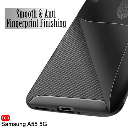 Husa pentru Samsung Galaxy A55 5G A556, Techsuit, CarbonFiber, Neagra