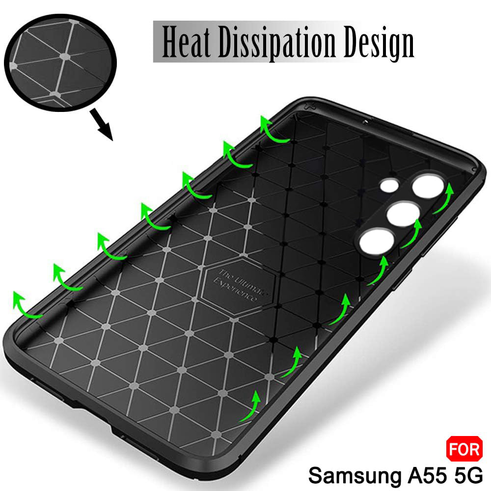 Husa pentru Samsung Galaxy A55 5G A556, Techsuit, CarbonFiber, Neagra