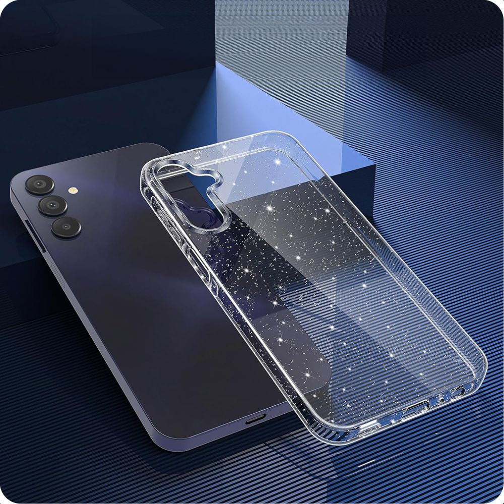 Husa pentru Samsung Galaxy A55 5G A556, Techsuit, SparkleSkin, Transparenta