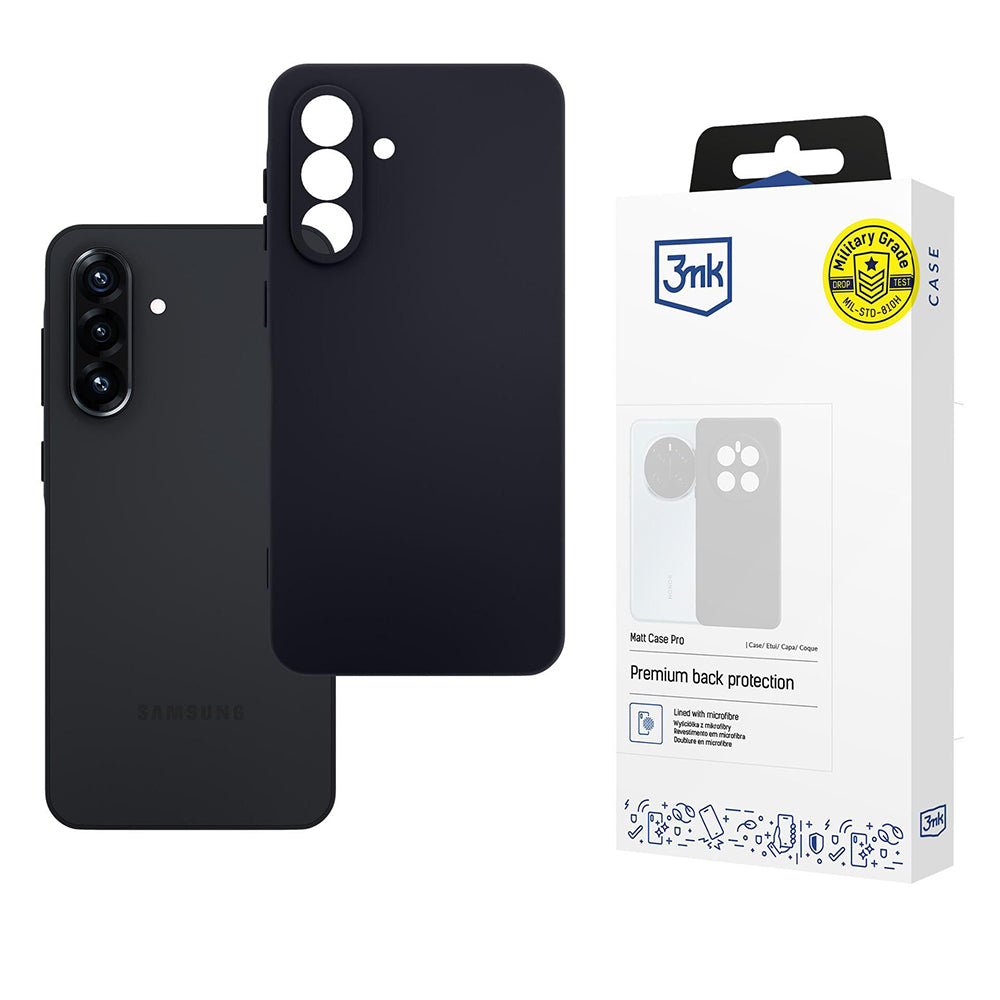 Husa pentru Samsung Galaxy A56 A566, 3MK, Neagra Mata