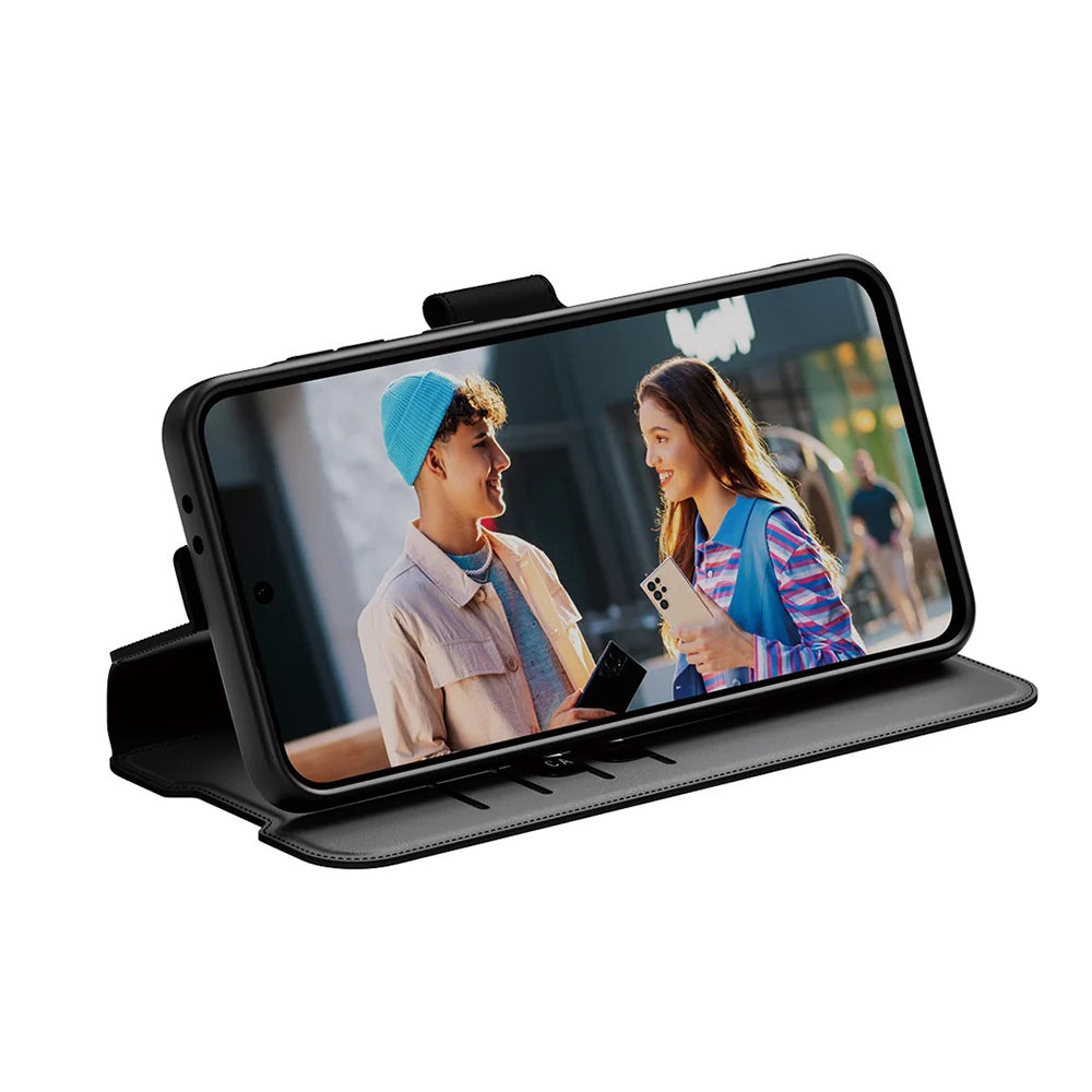 Husa pentru Samsung Galaxy A56 A566, PanzerGlass, Care Feature Kickstand Wallet, Neagra