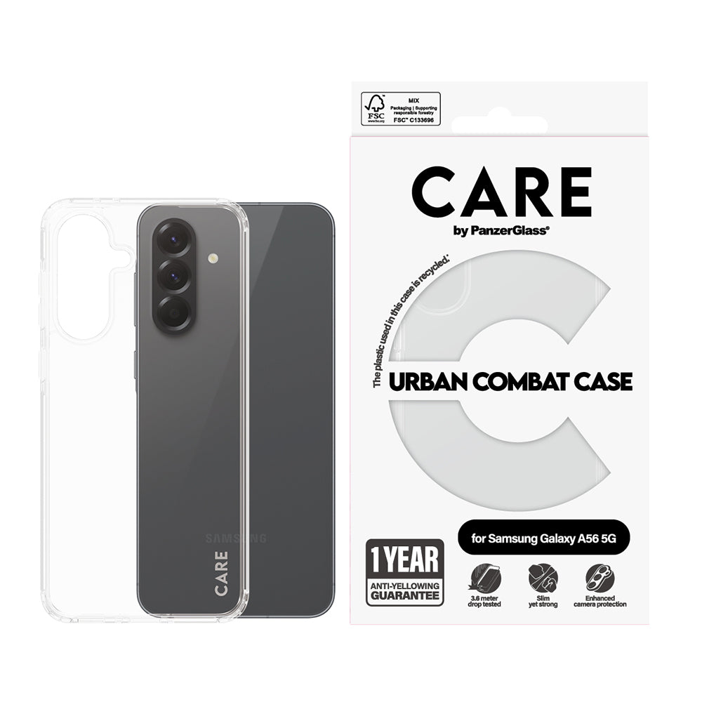 Husa pentru Samsung Galaxy A56 A566, PanzerGlass, Care Urban Combat, Transparenta