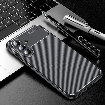 Husa pentru Samsung Galaxy A56 A566, Techsuit, CarbonFiber, Neagra